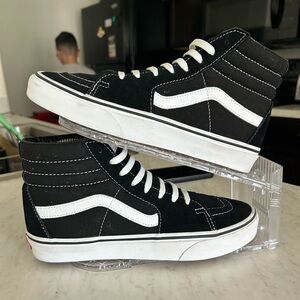 VANS Off the Wall Shoes Sk8 Hi Skate Black White men 7 us women 8.5 us
